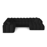 Treno 4-Sitzer Panorama Ecksofa, Linke Seite, aus Samt in Schwarz (Bluvel 19), Beine aus Schwarzes Plastik, 330x240x70 cm von Cosmopolitan Design – Bild 1