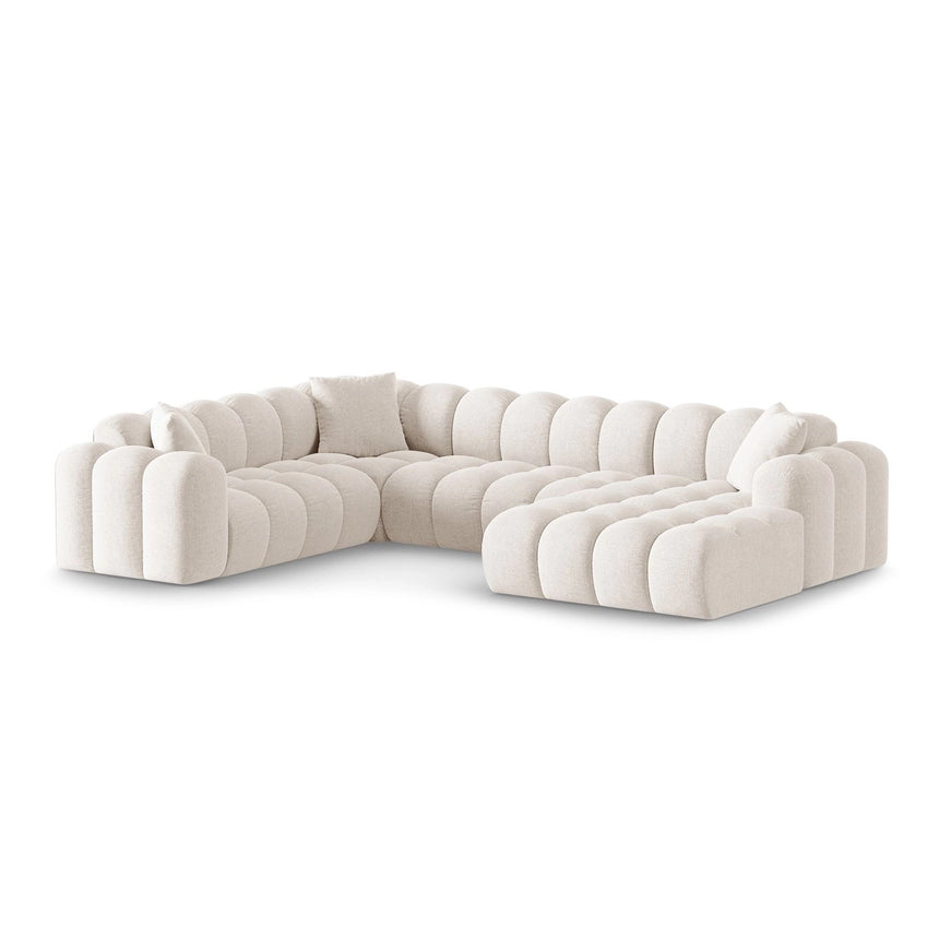 Treno 4-Sitzer Panorama Ecksofa, Linke Seite, aus Samt oder Chenille, 330x240x70 cm von Cosmopolitan Design – Bild 3