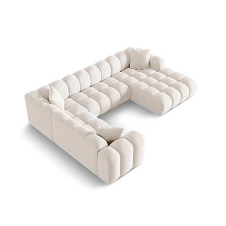 Treno 4-Sitzer Panorama Ecksofa, Linke Seite, aus Samt oder Chenille, 330x240x70 cm von Cosmopolitan Design – Bild 4