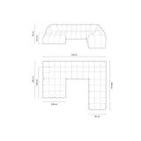 Treno 4-Sitzer Panorama Ecksofa, Rechte Seite, aus Samt in Grün (Bluvel 77), Beine aus Schwarzes Plastik, 330x240x70 cm von Cosmopolitan Design – Bild 2