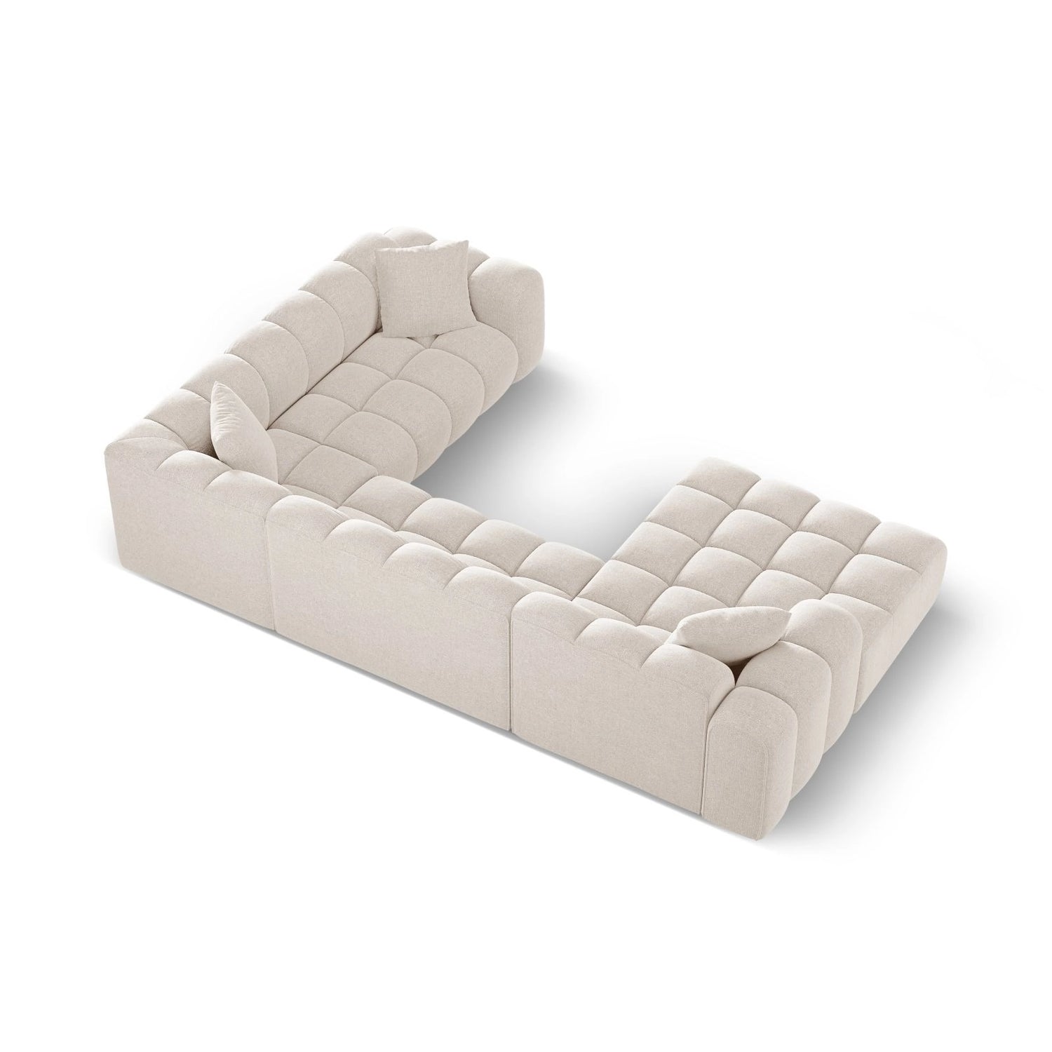 Treno 4-Sitzer Panorama Ecksofa, Rechte Seite, aus Samt oder Chenille, 330x240x70 cm von Cosmopolitan Design – Bild 5