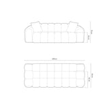 Treno 4-Sitzer Sofa aus Samt in Dunkelblau (Bluvel 89), 240x94x70 cm von Cosmopolitan Design – Bild 3