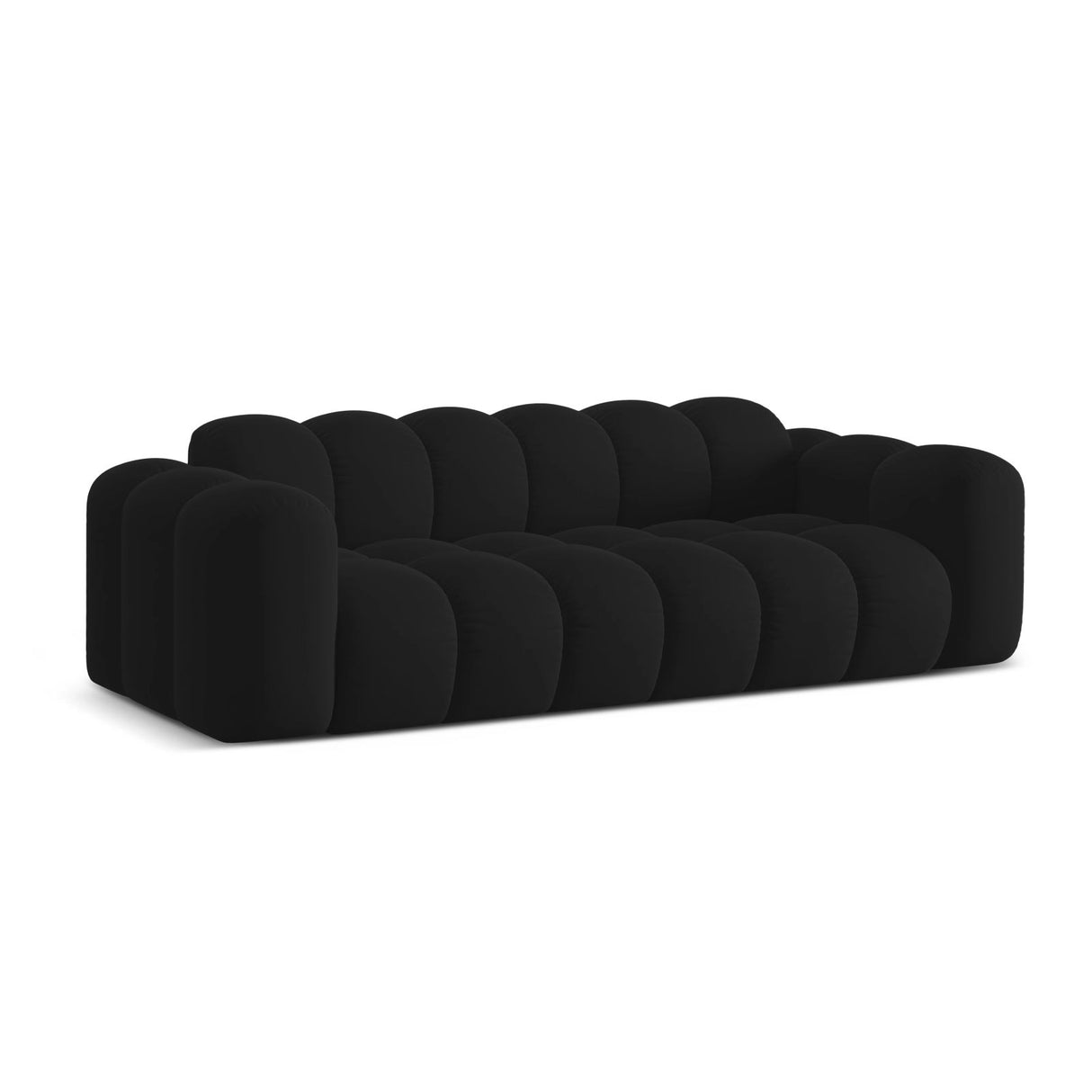 Treno 4-Sitzer Sofa aus Samt in Schwarz (Bluvel 19), 240x94x70 cm von Cosmopolitan Design – Bild 4
