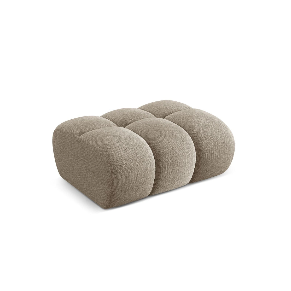 Treno Pouf aus Chenille in Dunkelbeige (Eden 4 Beige), 90x70x42 cm von Cosmopolitan Design – Bild 4