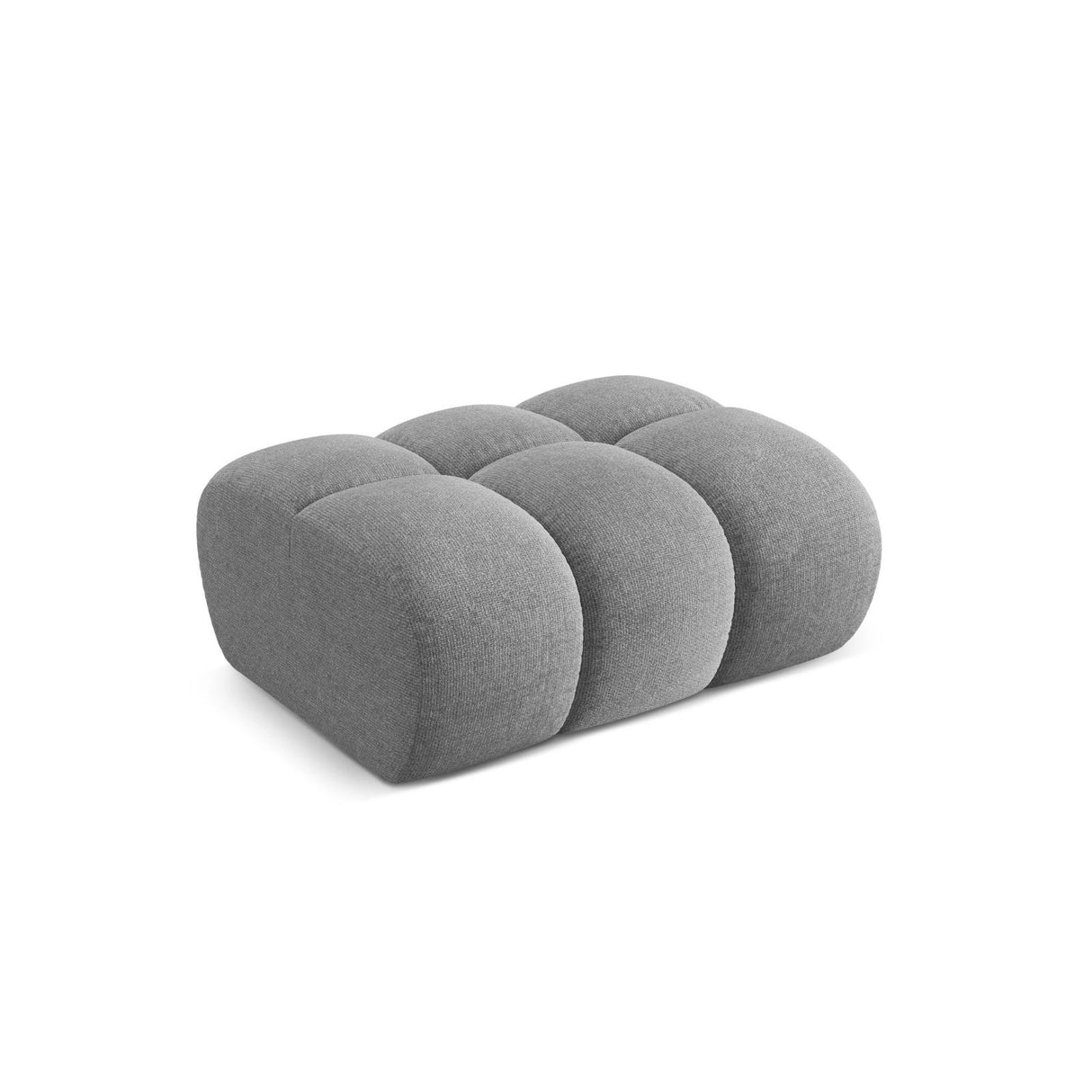Treno Pouf aus Chenille in Hellgrau (Eden 18 Grey), 90x70x42 cm von Cosmopolitan Design – Bild 4