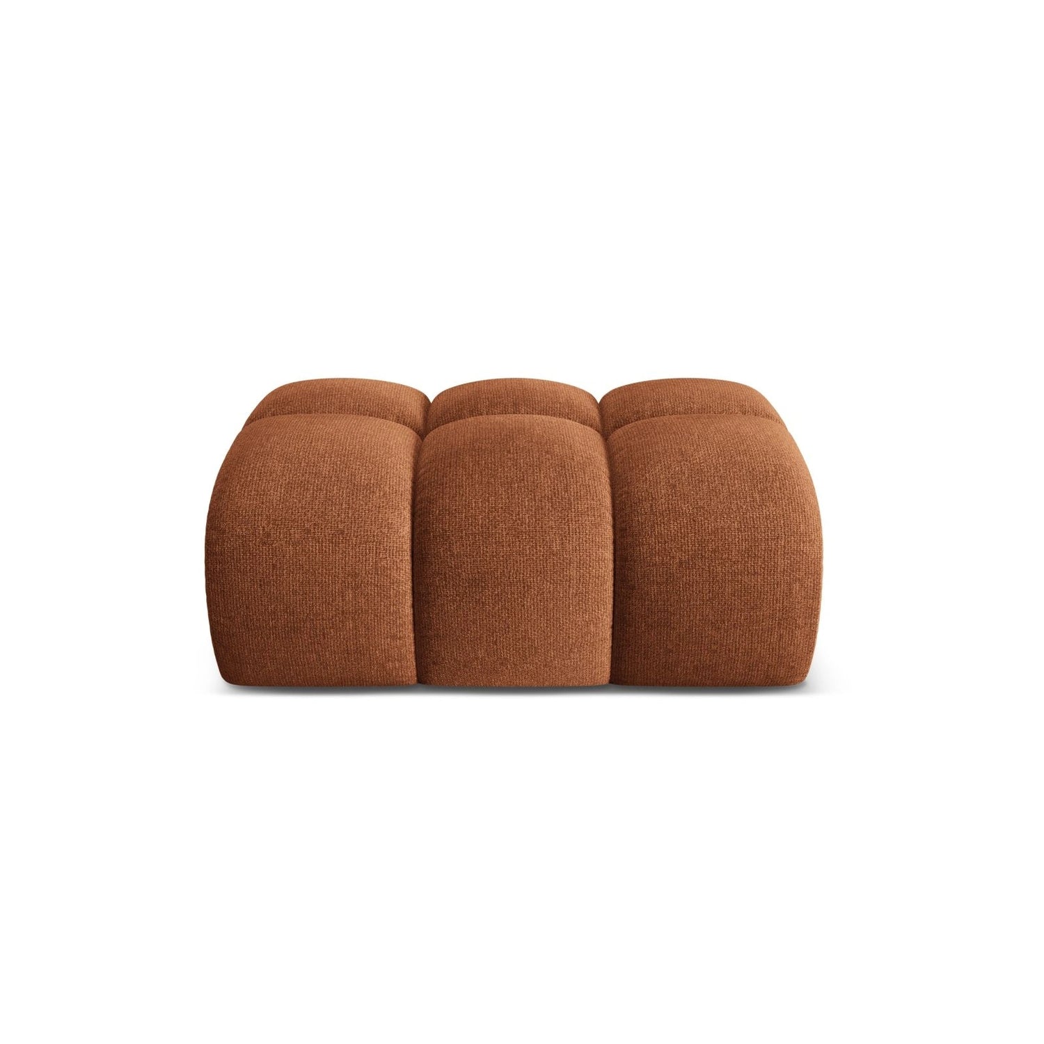 Treno Pouf aus Chenille in Ziegelstein (Eden 10 Terra), 90x70x42 cm von Cosmopolitan Design – Bild 1