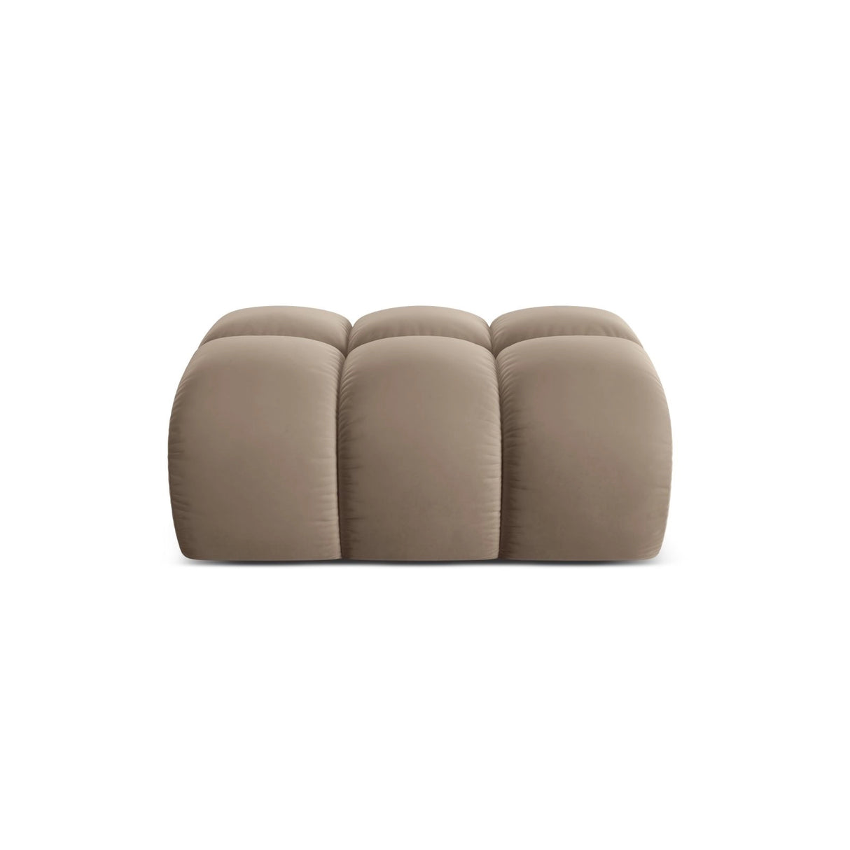 Treno Pouf aus Samt in Cappuccino (Bluvel 40), 90x70x42 cm von Cosmopolitan Design – Bild 1