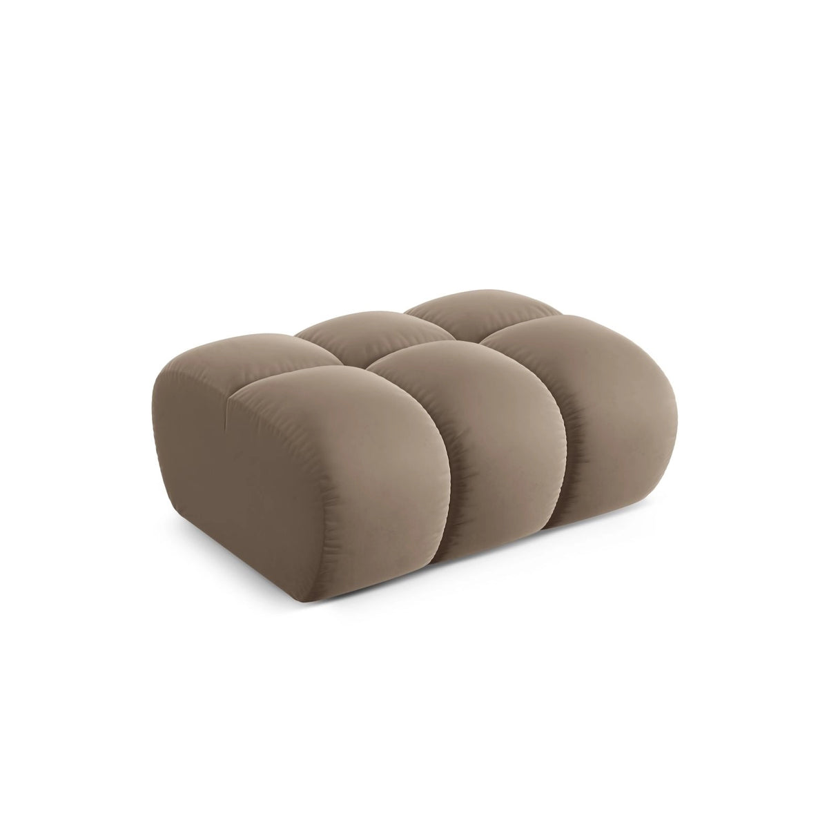 Treno Pouf aus Samt in Cappuccino (Bluvel 40), 90x70x42 cm von Cosmopolitan Design – Bild 4