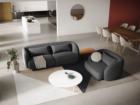 Tulum 2-Sitzer Sofa aus Samt in Grau (Bluvel 14), 180x90x70 cm von Cosmopolitan Design – Bild 2