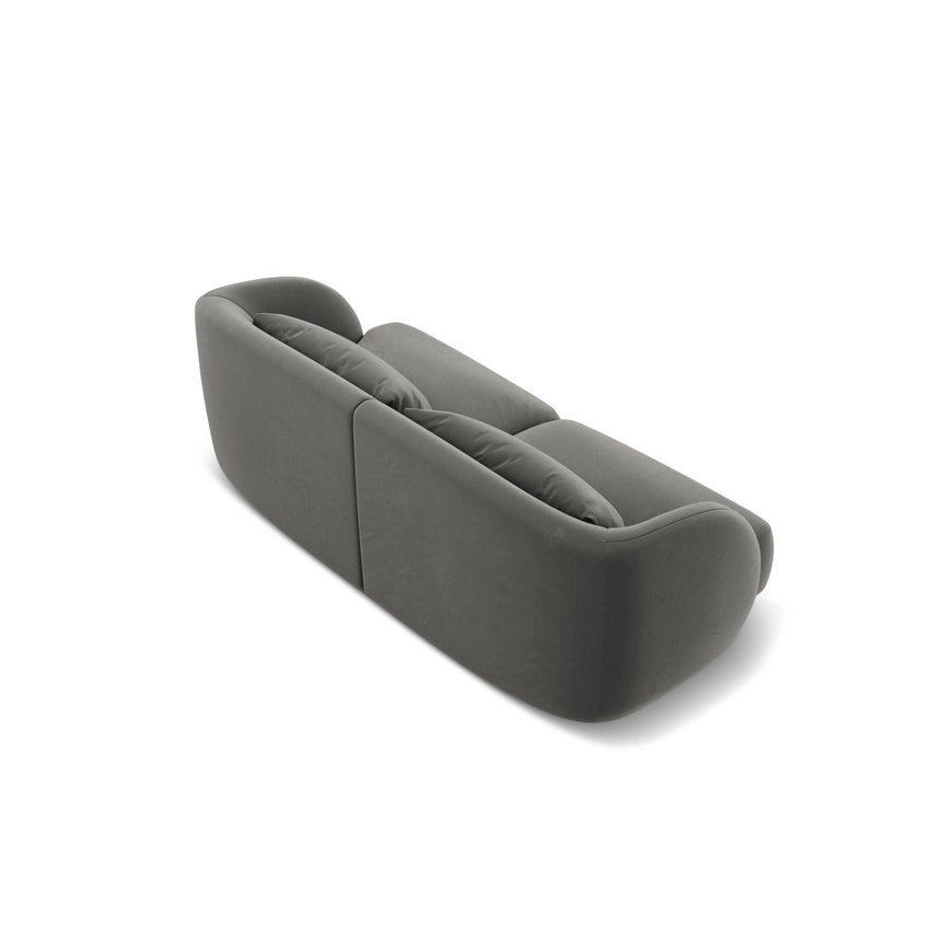 Tulum 2-Sitzer Sofa aus Samt in Hellgrau (Bluvel 13), 180x90x70 cm von Cosmopolitan Design – Bild 5