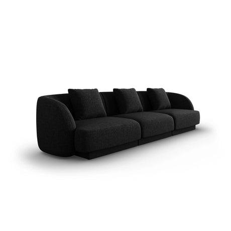 Tulum 3-Sitzer Sofa aus Chenille in Schwarz (Haga 19), 255x90x70 cm von Cosmopolitan Design – Bild 3