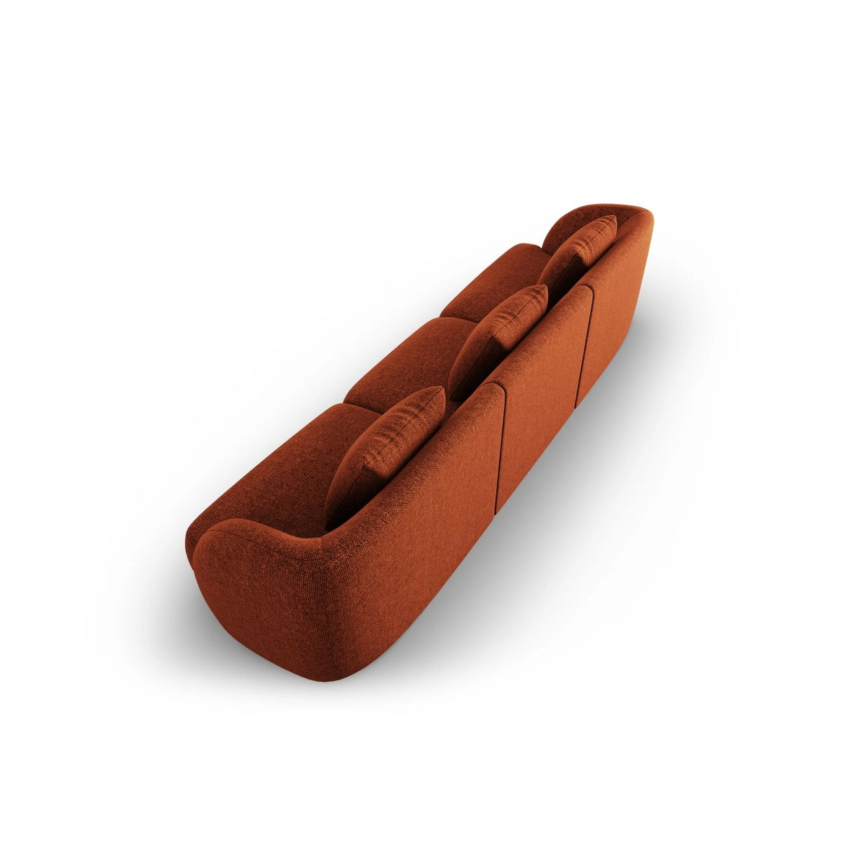 Tulum 3-Sitzer Sofa aus Chenille in Terrakotta (Haga 44), 255x90x70 cm von Cosmopolitan Design – Bild 4