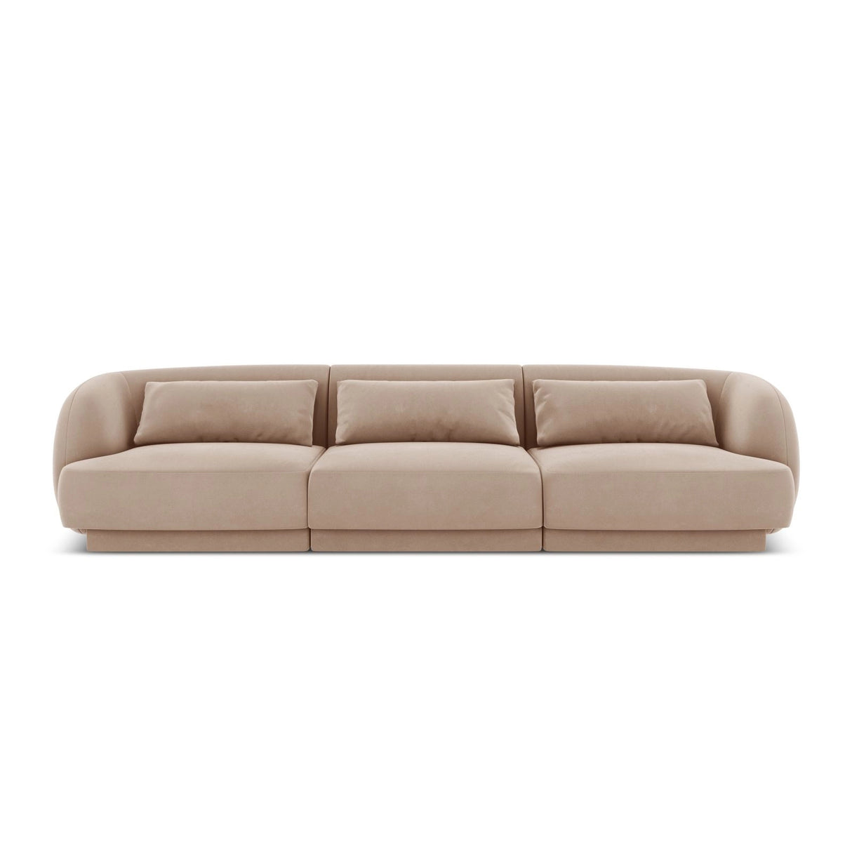 Tulum 3-Sitzer Sofa aus Samt in Beige (Bluvel 28), 255x90x70 cm von Cosmopolitan Design – Bild 1