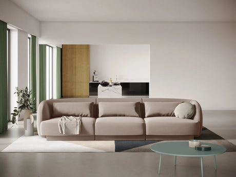 Tulum 3-Sitzer Sofa aus Samt in Beige (Bluvel 28), 255x90x70 cm von Cosmopolitan Design – Bild 2