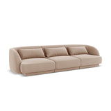 Tulum 3-Sitzer Sofa aus Samt in Beige (Bluvel 28), 255x90x70 cm von Cosmopolitan Design – Bild 4