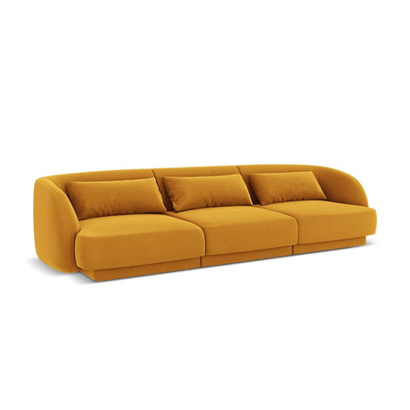 Tulum 3-Sitzer Sofa aus Samt in Gelb (Bluvel 68), 255x90x70 cm von Cosmopolitan Design – Bild 4