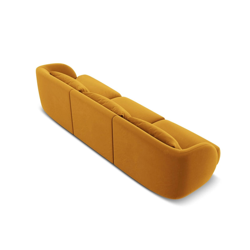 Tulum 3-Sitzer Sofa aus Samt in Gelb (Bluvel 68), 255x90x70 cm von Cosmopolitan Design – Bild 5