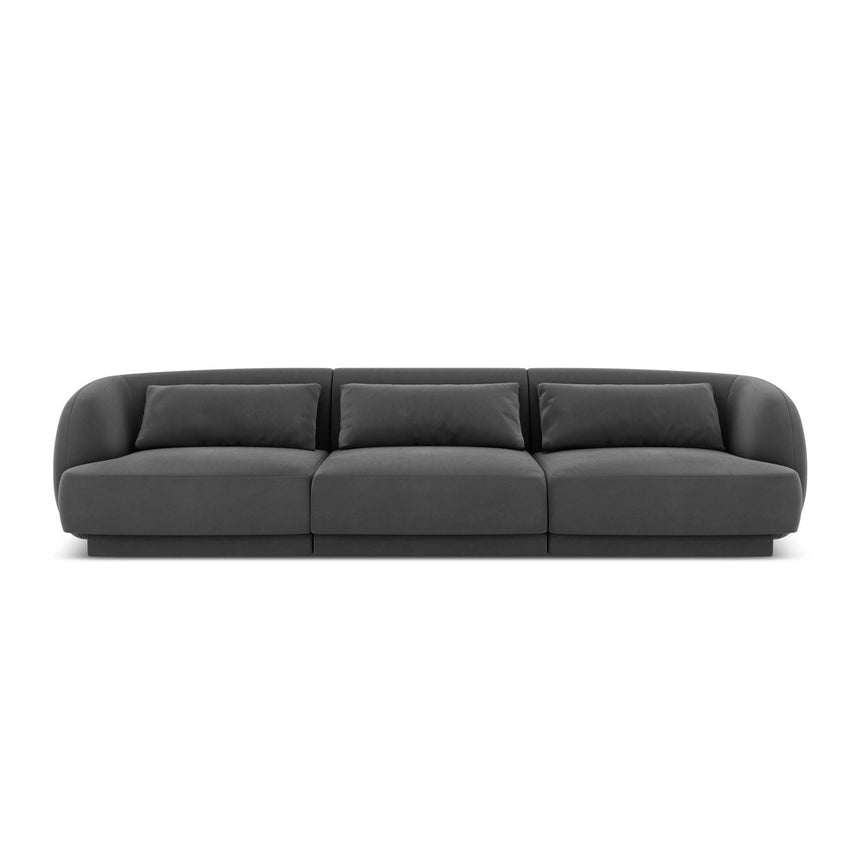 Tulum 3-Sitzer Sofa aus Samt in Grau (Bluvel 14), 255x90x70 cm von Cosmopolitan Design – Bild 1