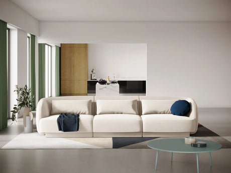 Tulum 3-Sitzer Sofa aus Samt in Hellbeige (Bluvel 22), 255x90x70 cm von Cosmopolitan Design – Bild 2