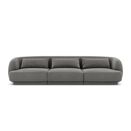Tulum 3-Sitzer Sofa aus Samt in Hellgrau (Bluvel 13), 255x90x70 cm von Cosmopolitan Design – Bild 1