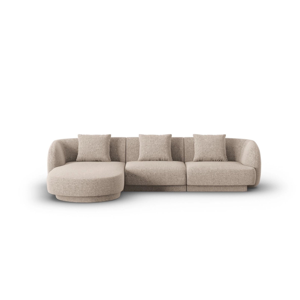 Tulum 4-Sitzer Ecksofa, Linke Seite, aus Chenille in Beige (Haga 30), 255x156x70 cm von Cosmopolitan Design – Bild 1