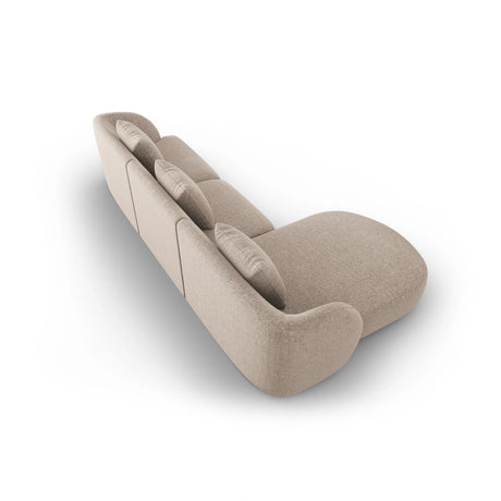 Tulum 4-Sitzer Ecksofa, Linke Seite, aus Chenille in Beige (Haga 30), 255x156x70 cm von Cosmopolitan Design – Bild 4