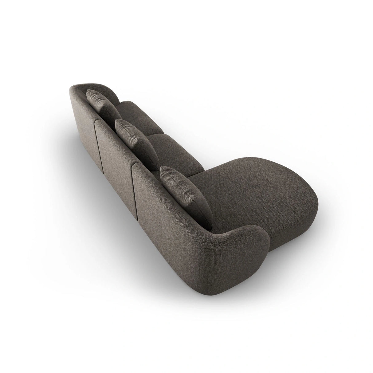 Tulum 4-Sitzer Ecksofa, Linke Seite, aus Chenille in Grau (Haga 16), 255x156x70 cm von Cosmopolitan Design – Bild 4