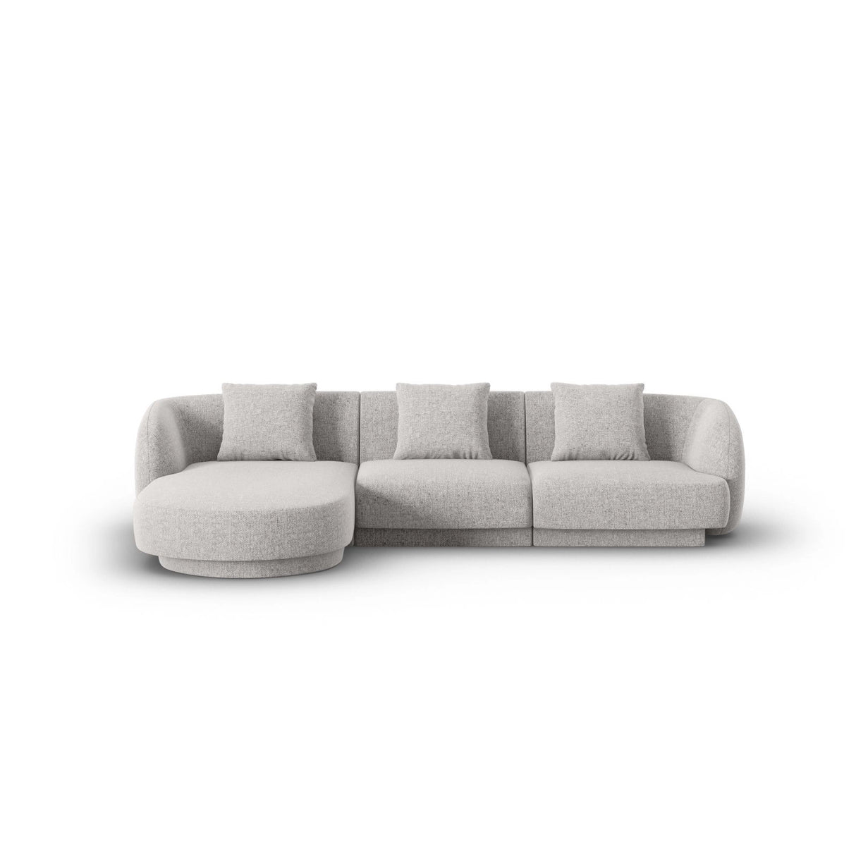 Tulum 4-Sitzer Ecksofa, Linke Seite, aus Chenille in Hellgrau (Haga 06), 255x156x70 cm von Cosmopolitan Design – Bild 1