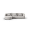 Tulum 4-Sitzer Ecksofa, Linke Seite, aus Chenille in Hellgrau (Haga 06), 255x156x70 cm von Cosmopolitan Design – Bild 1
