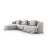 Tulum 4-Sitzer Ecksofa, Linke Seite, aus Chenille in Hellgrau (Haga 06), 255x156x70 cm von Cosmopolitan Design – Bild 3