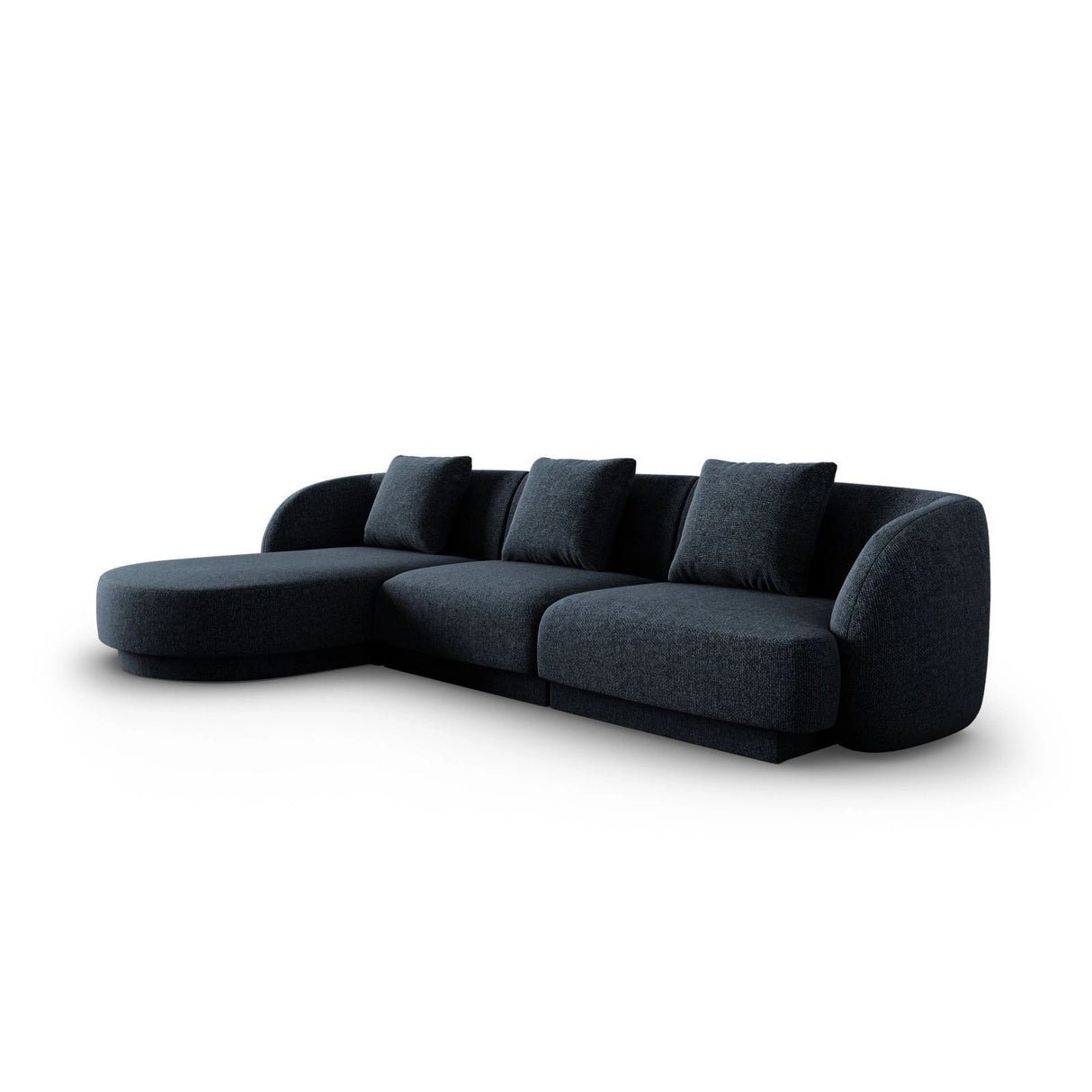 Tulum 4-Sitzer Ecksofa, Linke Seite, aus Chenille in Königsblau (Haga 86), 255x156x70 cm von Cosmopolitan Design – Bild 3