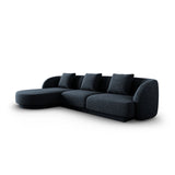 Tulum 4-Sitzer Ecksofa, Linke Seite, aus Chenille in Königsblau (Haga 86), 255x156x70 cm von Cosmopolitan Design – Bild 3
