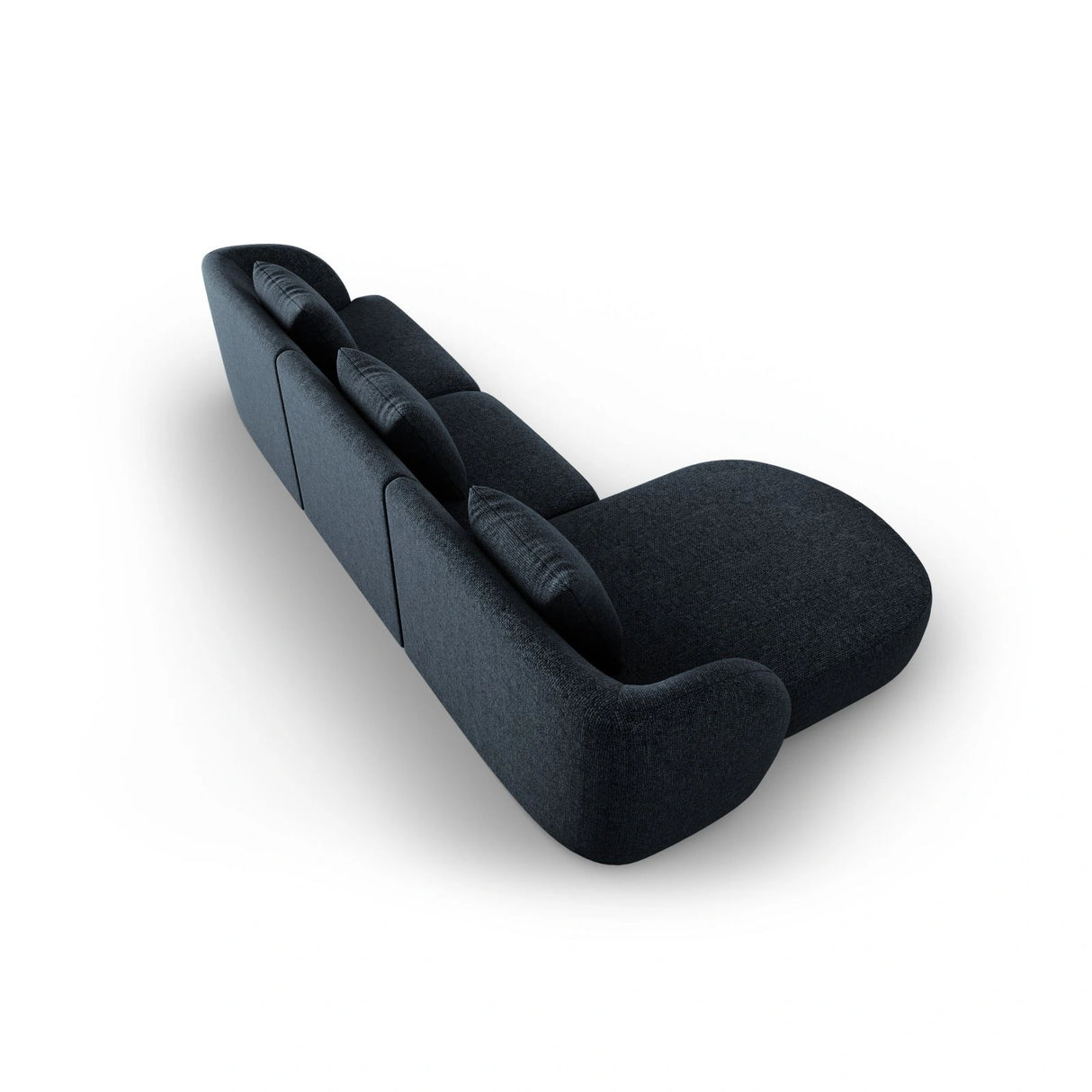 Tulum 4-Sitzer Ecksofa, Linke Seite, aus Chenille in Königsblau (Haga 86), 255x156x70 cm von Cosmopolitan Design – Bild 4