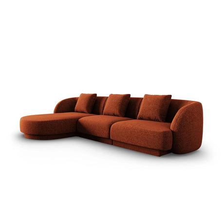 Tulum 4-Sitzer Ecksofa, Linke Seite, aus Chenille in Terrakotta (Haga 44), 255x156x70 cm von Cosmopolitan Design – Bild 3