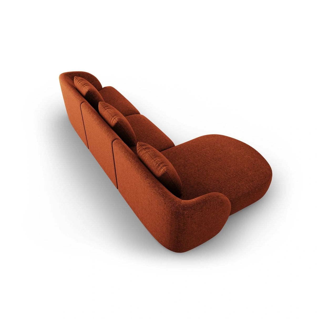 Tulum 4-Sitzer Ecksofa, Linke Seite, aus Chenille in Terrakotta (Haga 44), 255x156x70 cm von Cosmopolitan Design – Bild 4