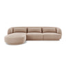 Tulum 4-Sitzer Ecksofa, Linke Seite, aus Samt in Beige (Bluvel 28), 255x156x70 cm von Cosmopolitan Design – Bild 1