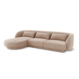 Tulum 4-Sitzer Ecksofa, Linke Seite, aus Samt in Beige (Bluvel 28), 255x156x70 cm von Cosmopolitan Design – Bild 4