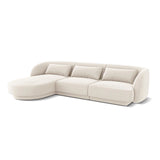 Tulum 4-Sitzer Ecksofa, Linke Seite, aus Samt in Hellbeige (Bluvel 22), 255x156x70 cm von Cosmopolitan Design – Bild 4