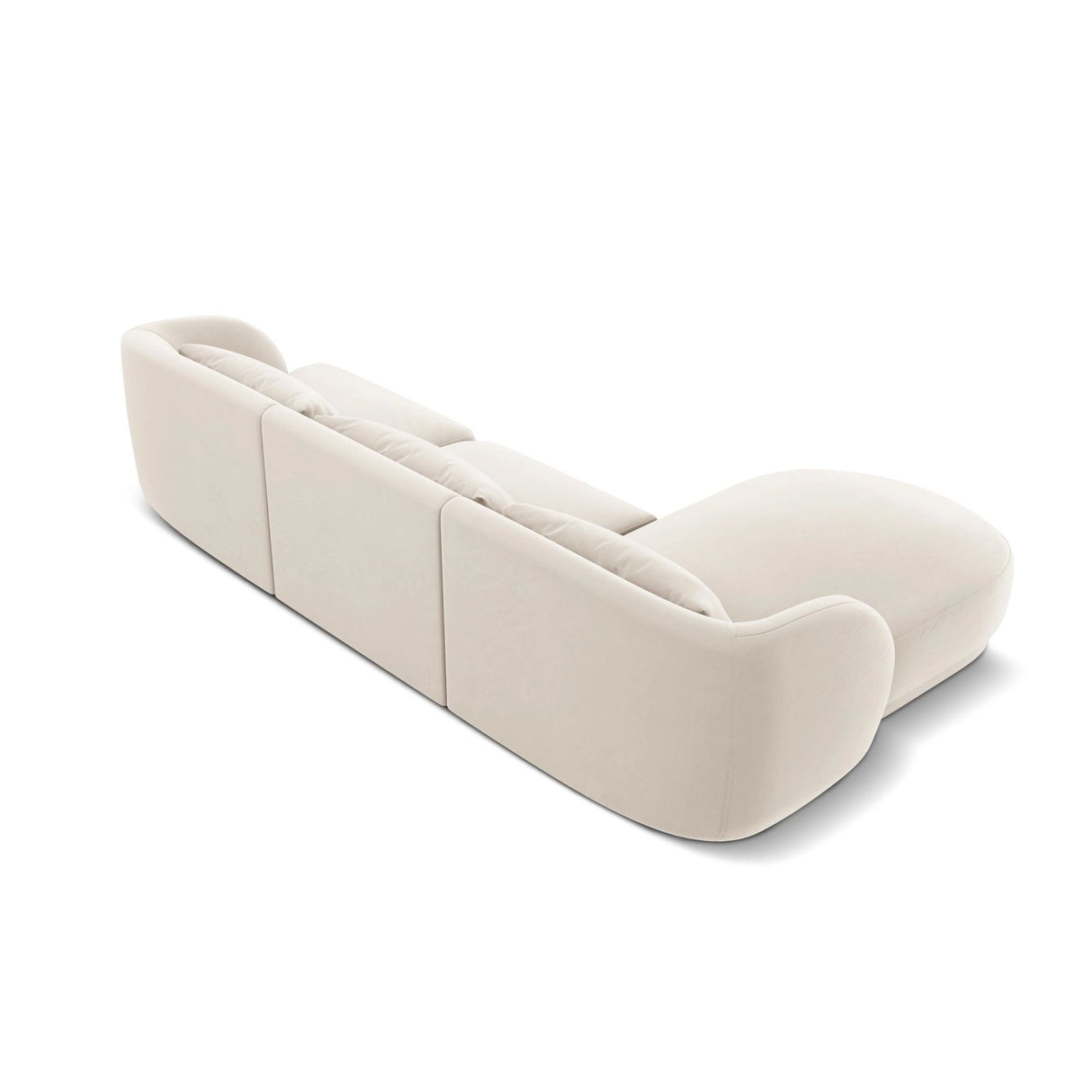 Tulum 4-Sitzer Ecksofa, Linke Seite, aus Samt in Hellbeige (Bluvel 22), 255x156x70 cm von Cosmopolitan Design – Bild 5