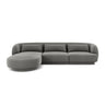 Tulum 4-Sitzer Ecksofa, Linke Seite, aus Samt in Hellgrau (Bluvel 13), 255x156x70 cm von Cosmopolitan Design – Bild 1