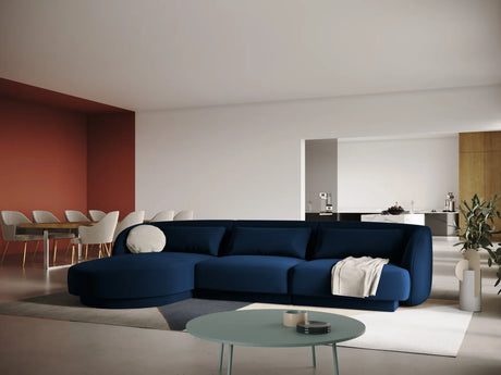 Tulum 4-Sitzer Ecksofa, Linke Seite, aus Samt in Königsblau (Bluvel 86), 255x156x70 cm von Cosmopolitan Design – Bild 2