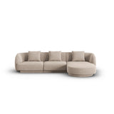 Tulum 4-Sitzer Ecksofa, Rechte Seite, aus Chenille in Beige (Haga 30), 255x156x70 cm von Cosmopolitan Design – Bild 1