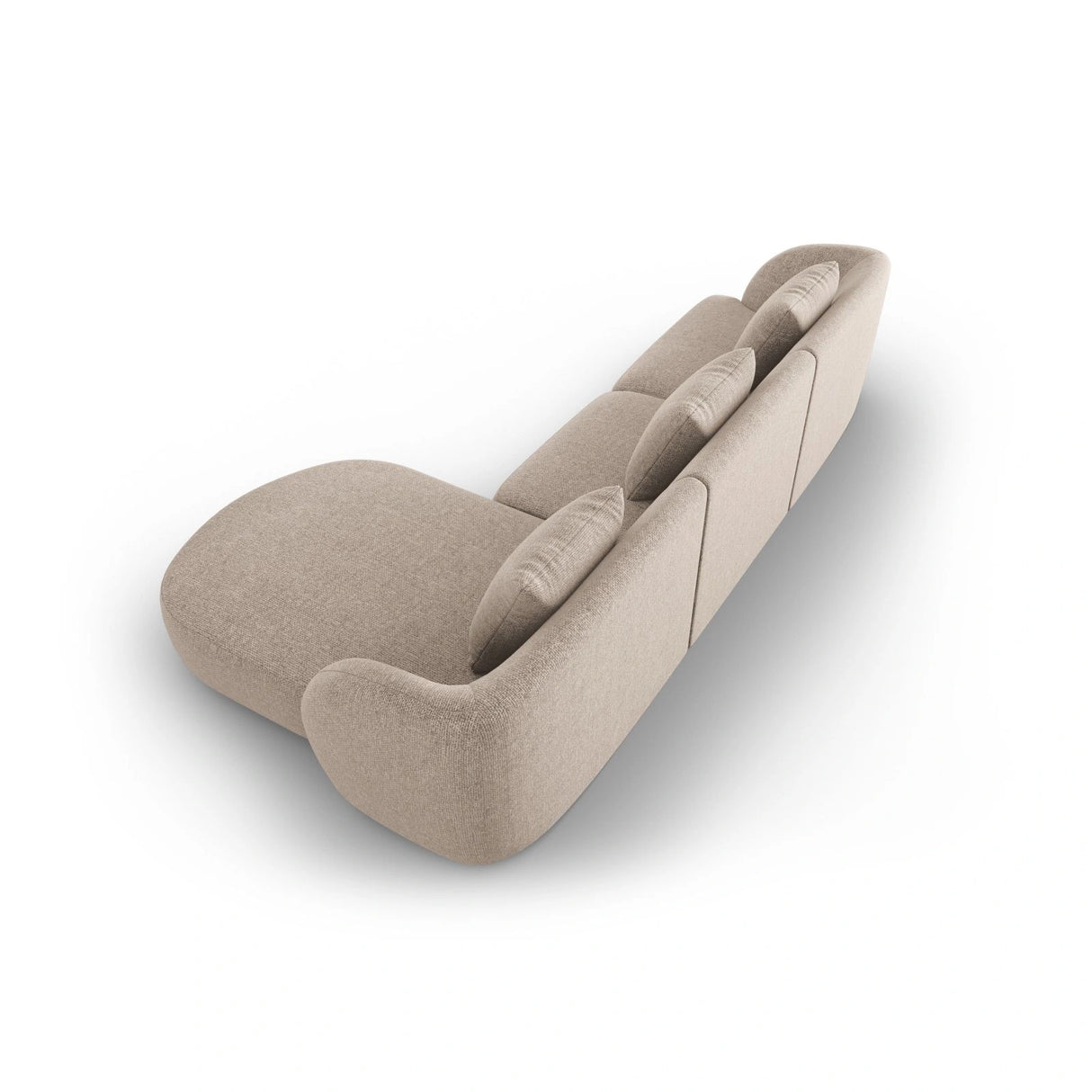 Tulum 4-Sitzer Ecksofa, Rechte Seite, aus Chenille in Beige (Haga 30), 255x156x70 cm von Cosmopolitan Design – Bild 4