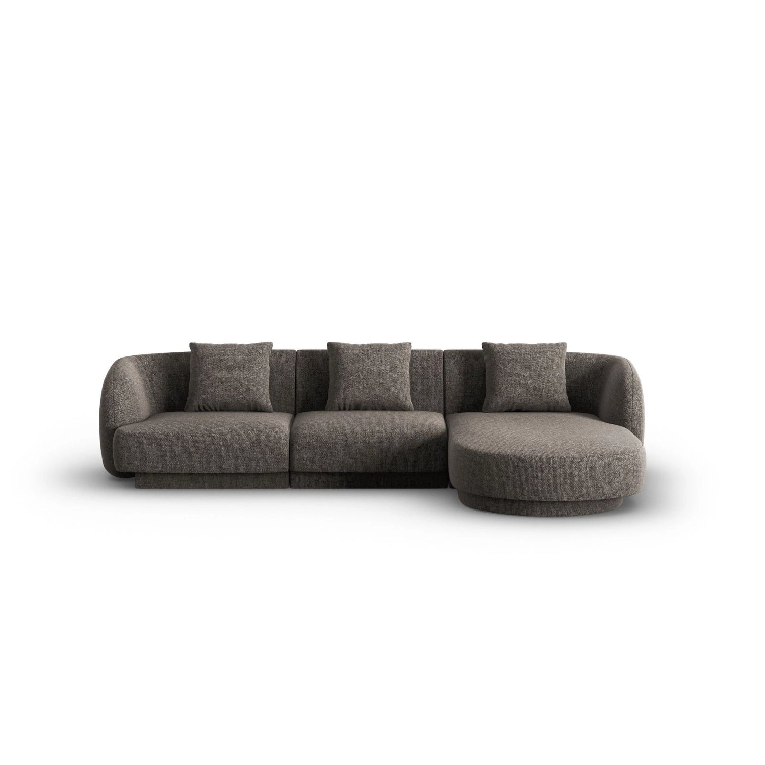 Tulum 4-Sitzer Ecksofa, Rechte Seite, aus Chenille in Grau (Haga 16), 255x156x70 cm von Cosmopolitan Design – Bild 1