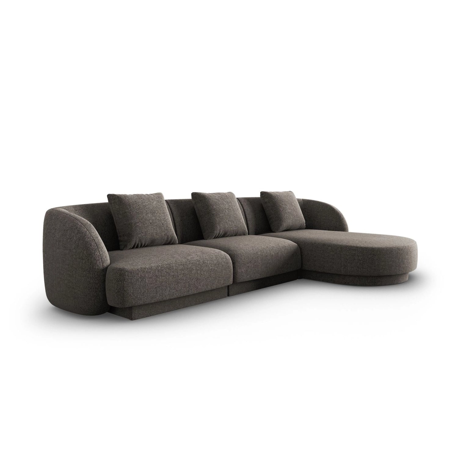Tulum 4-Sitzer Ecksofa, Rechte Seite, aus Chenille in Grau (Haga 16), 255x156x70 cm von Cosmopolitan Design – Bild 3