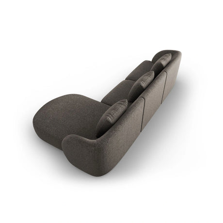 Tulum 4-Sitzer Ecksofa, Rechte Seite, aus Chenille in Grau (Haga 16), 255x156x70 cm von Cosmopolitan Design – Bild 4