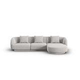 Tulum 4-Sitzer Ecksofa, Rechte Seite, aus Chenille in Hellgrau (Haga 06), 255x156x70 cm von Cosmopolitan Design – Bild 1
