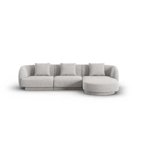 Tulum 4-Sitzer Ecksofa, Rechte Seite, aus Chenille in Hellgrau (Haga 06), 255x156x70 cm von Cosmopolitan Design – Bild 1