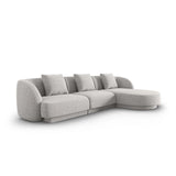 Tulum 4-Sitzer Ecksofa, Rechte Seite, aus Chenille in Hellgrau (Haga 06), 255x156x70 cm von Cosmopolitan Design – Bild 3