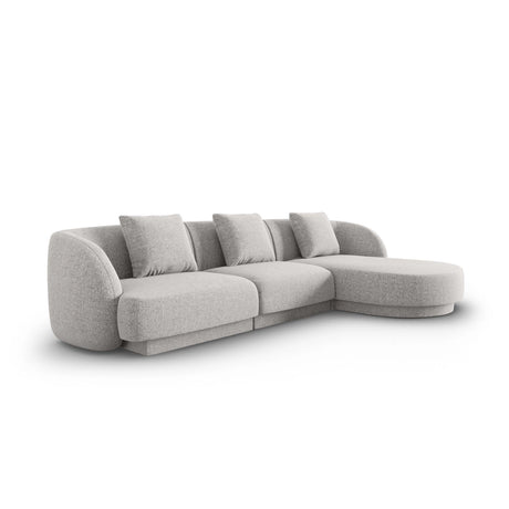 Tulum 4-Sitzer Ecksofa, Rechte Seite, aus Chenille in Hellgrau (Haga 06), 255x156x70 cm von Cosmopolitan Design – Bild 3